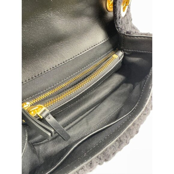 TORY BURCH Fleming soft bouclé tweed small convertible crossbody bag -Black - Picture 12 of 14